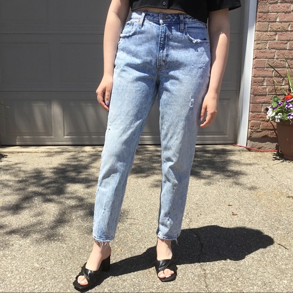 Abercombie And Fitch Denim - Abercrombie and Fitch Curve Love Distressed stone wash denim jeans